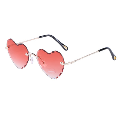 Vintage-Inspired Gradient Heart Sunglasses with Scalloped Lens Detail SK10490