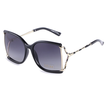 Butterfly Designer Sunglasses with Cut-out Metal Temples with Patterns SK10582