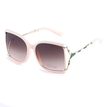Butterfly Designer Sunglasses with Cut-out Metal Temples with Patterns SK10582