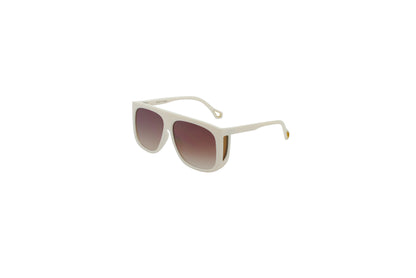 Retro Square Shield Sunglasses with Flat Top Brow & Side Cut-Outs SK10585
