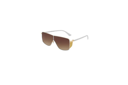 Glam Women's Oversized Square Shield Sunglasses with Glitter Side Panels SK10595