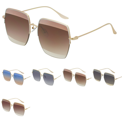 Hev-Oval Statement Sunglasses with Triple-Tone Gradient Lenses SK10596