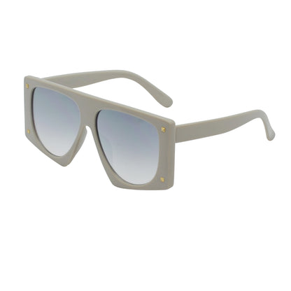 Oversized Square Flat Top Sunglasses with Gold Stud Accents SK10631