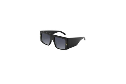 Wide Square Statement Sunglasses with Gold Stud Details SK10634