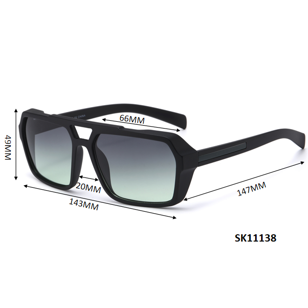 Retro Bold Flat-Top Sunglasses with Double Bar Bridge SK11138