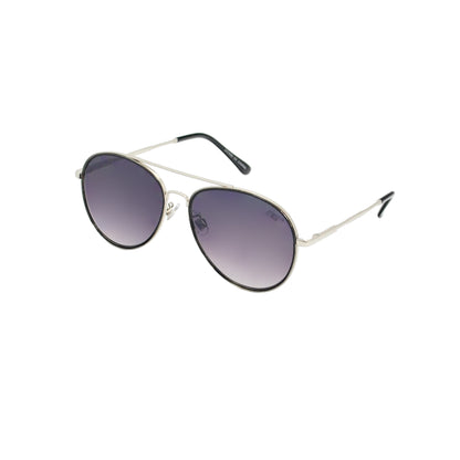 Classic Metal Aviator Sunglasses with Mirrored Teardrop Lenses and Inner Rim Detail SS10121