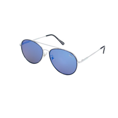 Classic Metal Aviator Sunglasses with Mirrored Teardrop Lenses and Inner Rim Detail SS10121