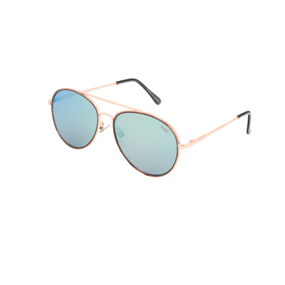 Classic Metal Aviator Sunglasses with Mirrored Teardrop Lenses and Inner Rim Detail SS10121