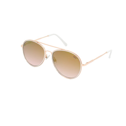 Classic Metal Aviator Sunglasses with Mirrored Teardrop Lenses and Inner Rim Detail SS10121