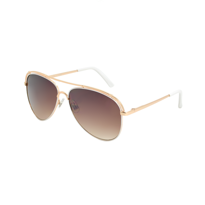 Classic Aviator Silhouette Sunglasses with Wire Wrap Detail SS10126