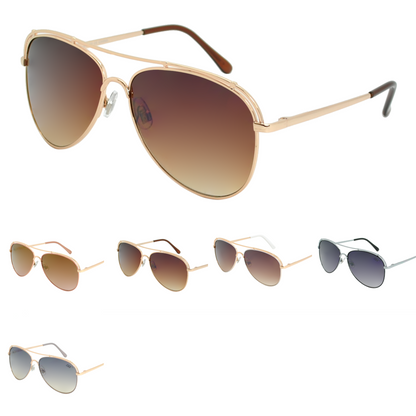 Classic Aviator Silhouette Sunglasses with Wire Wrap Detail SS10126