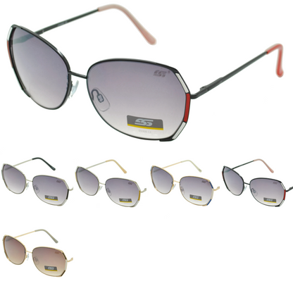 Women's Hex-Butterfly Sunglasses with Gradient Lenses and Enamel Frame Detailing SS8040