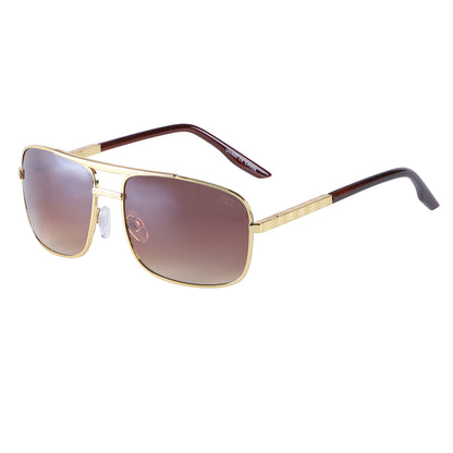 Modern Navigator Sunglasses with Square Metal Frame and Gradient Lens SS8050