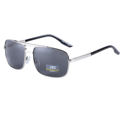 Modern Navigator Sunglasses with Square Metal Frame and Gradient Lens SS8050