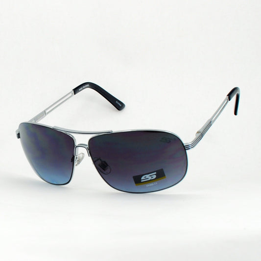 Sleek Metal Wrap-Around Aviator Sunglasses with Gradient Lenses SS8053