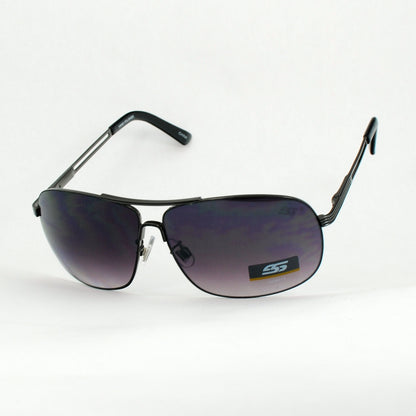 Sleek Metal Wrap-Around Aviator Sunglasses with Gradient Lenses SS8053