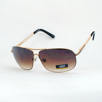 Sleek Metal Wrap-Around Aviator Sunglasses with Gradient Lenses SS8053