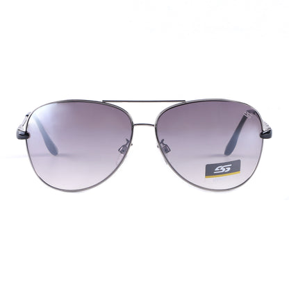 Classic Metal Aviator Sunglasses with Gradient Lenses and Unique Detailed Temples SS8054