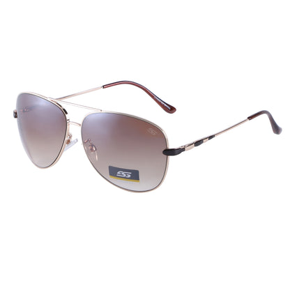 Classic Metal Aviator Sunglasses with Gradient Lenses and Unique Detailed Temples SS8054