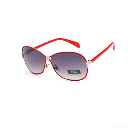 Women's Sports Butterfly Sunglasses with Metal Frame and Gradient Lens SS8065