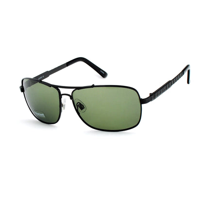 Men's Polarized Navigator Sunglasses with Metal Rectangle Frame and Textured Arms SS8072-PL