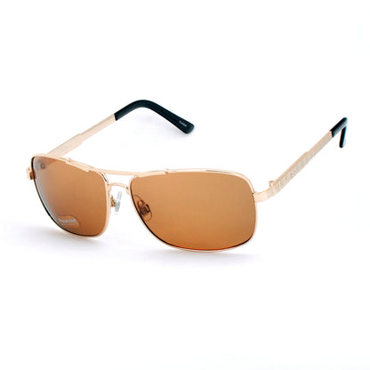 Men's Polarized Navigator Sunglasses with Metal Rectangle Frame and Textured Arms SS8072-PL