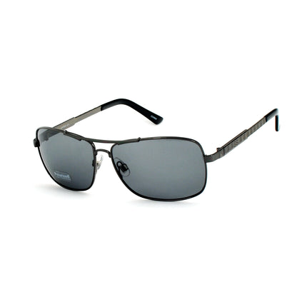 Men's Polarized Navigator Sunglasses with Metal Rectangle Frame and Textured Arms SS8072-PL