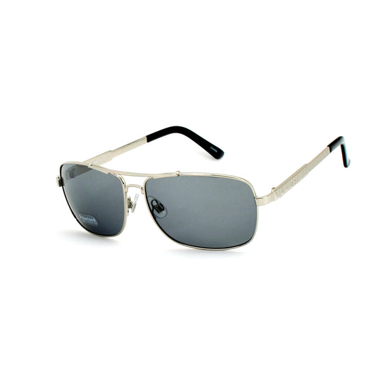 Men's Polarized Navigator Sunglasses with Metal Rectangle Frame and Textured Arms SS8072-PL