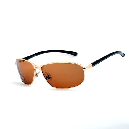 Men's Semi-Rimless Metal Wrap Polarized Sunglasses for Outdoor Performance SS8073-PL