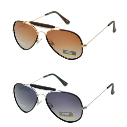Men's Vintage-Style Pilot Polarized Aviators with Gradient Lens SS8078-PL
