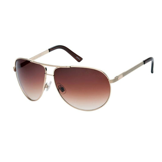 Classic Metal Aviator Sunglasses with Textured Brow Bar and Temples SS8091