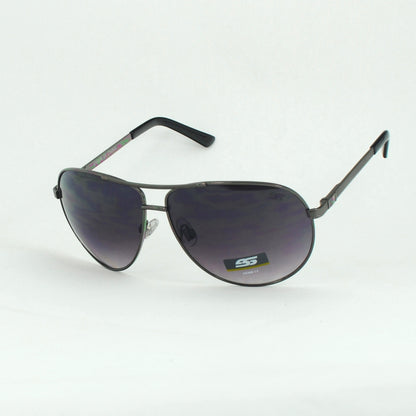Classic Metal Aviator Sunglasses with Textured Brow Bar and Temples SS8091