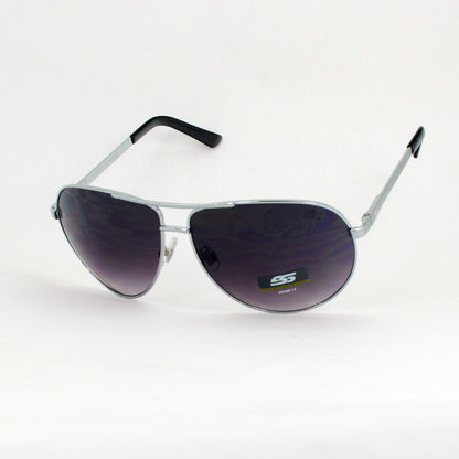 Classic Metal Aviator Sunglasses with Textured Brow Bar and Temples SS8091