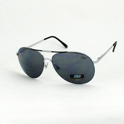 Classic Metal Aviator Sunglasses with Gradient UV400 Lenses and Accent Tips SS8099