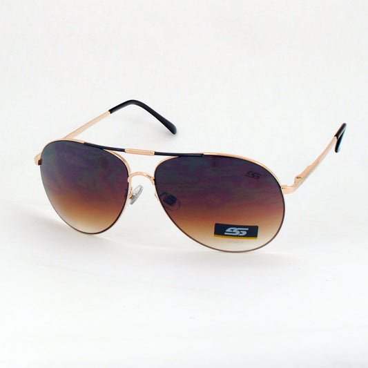 Classic Metal Aviator Sunglasses with Gradient UV400 Lenses and Accent Tips SS8099