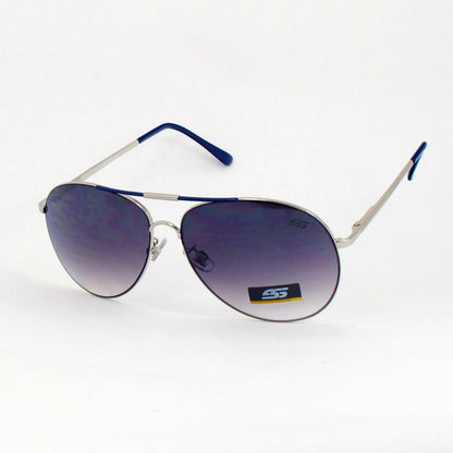 Classic Metal Aviator Sunglasses with Gradient UV400 Lenses and Accent Tips SS8099