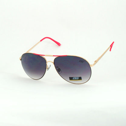 Classic Metal Aviator Sunglasses with Gradient UV400 Lenses and Accent Tips SS8099