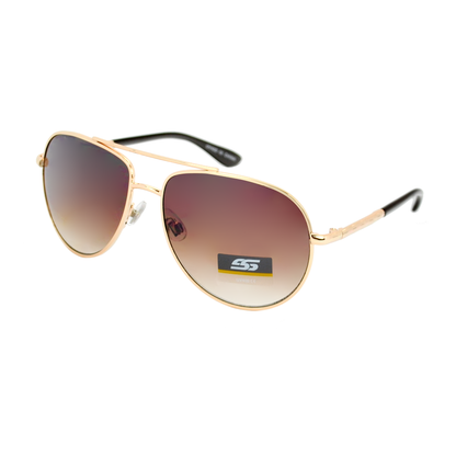 Classic Aviator Sunglasses with Gradient Lenses and Metal Temple Detailing SS8107