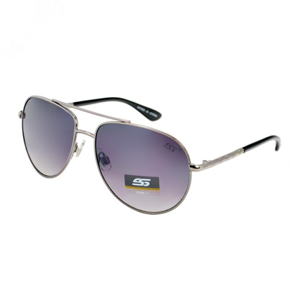 Classic Aviator Sunglasses with Gradient Lenses and Metal Temple Detailing SS8107