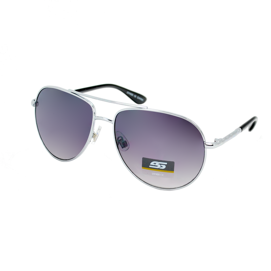 Classic Aviator Sunglasses with Gradient Lenses and Metal Temple Detailing SS8107