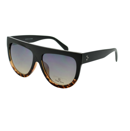 Flat Top Sunglasses with Gradient Lens & Triple-Dot Detail TD10154