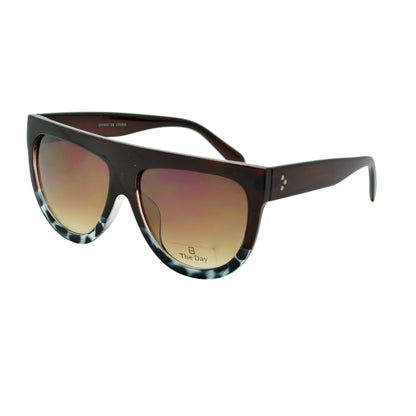 Flat Top Sunglasses with Gradient Lens & Triple-Dot Detail TD10154