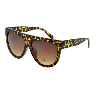 Flat Top Sunglasses with Gradient Lens & Triple-Dot Detail TD10154