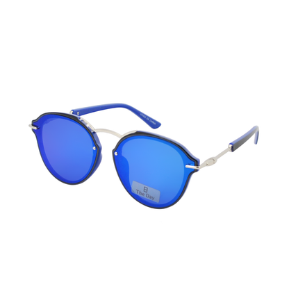Mirrored Flat Lens Sunglasses with Temple Accents TD10161