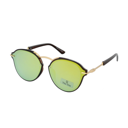 Mirrored Flat Lens Sunglasses with Temple Accents TD10161
