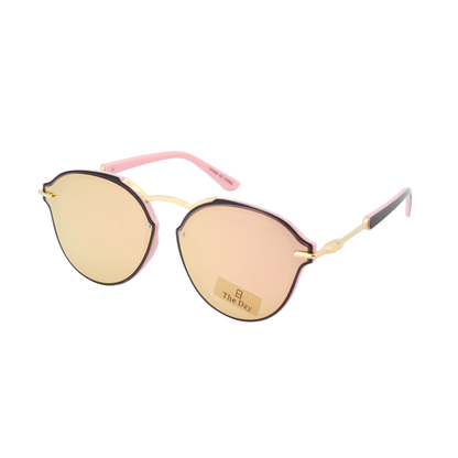 Mirrored Flat Lens Sunglasses with Temple Accents TD10161