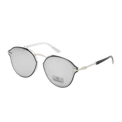 Mirrored Flat Lens Sunglasses with Temple Accents TD10161