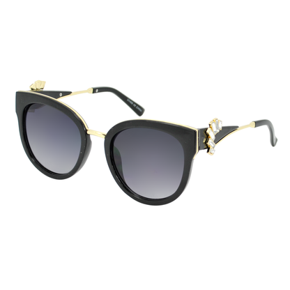 Cat-Eye Sunglasses with Crystal Accents & Gold Bridge TD10277