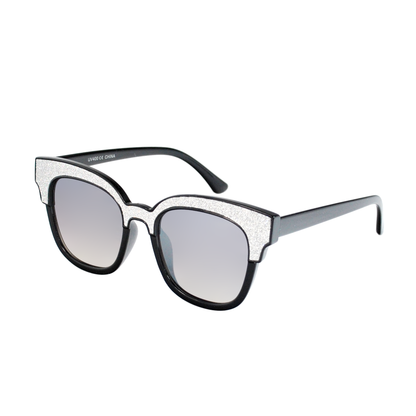 Cat-Eye Sunglasses with Glitter Brow Accent & Gradient Lens TD10306