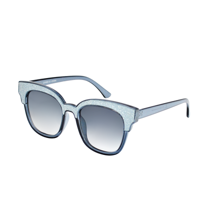 Cat-Eye Sunglasses with Glitter Brow Accent & Gradient Lens TD10306
